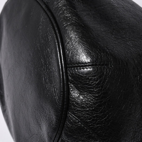 BALENCIAGA バレンシアガ ジャイアント ミニポンポン 2WAYハンドバッグ ブラック 246438 レザー シルバー金具 美品 中古 4a000165