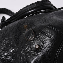 画像をギャラリービューアに読み込む, BALENCIAGA バレンシアガ ジャイアント ミニポンポン 2WAYハンドバッグ ブラック 246438 レザー シルバー金具 美品 中古 4a000165