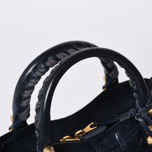 画像をギャラリービューアに読み込む, 極美品 BALENCIAGA バレンシアガ LE CITY MINI ミニ シティ 2WAYバッグ 309544 ネイビー ゴールド金具 美品 中古 4a000367