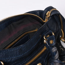画像をギャラリービューアに読み込む, 極美品 BALENCIAGA バレンシアガ LE CITY MINI ミニ シティ 2WAYバッグ 309544 ネイビー ゴールド金具 美品 中古 4a000367