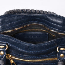 画像をギャラリービューアに読み込む, 極美品 BALENCIAGA バレンシアガ LE CITY MINI ミニ シティ 2WAYバッグ 309544 ネイビー ゴールド金具 美品 中古 4a000367