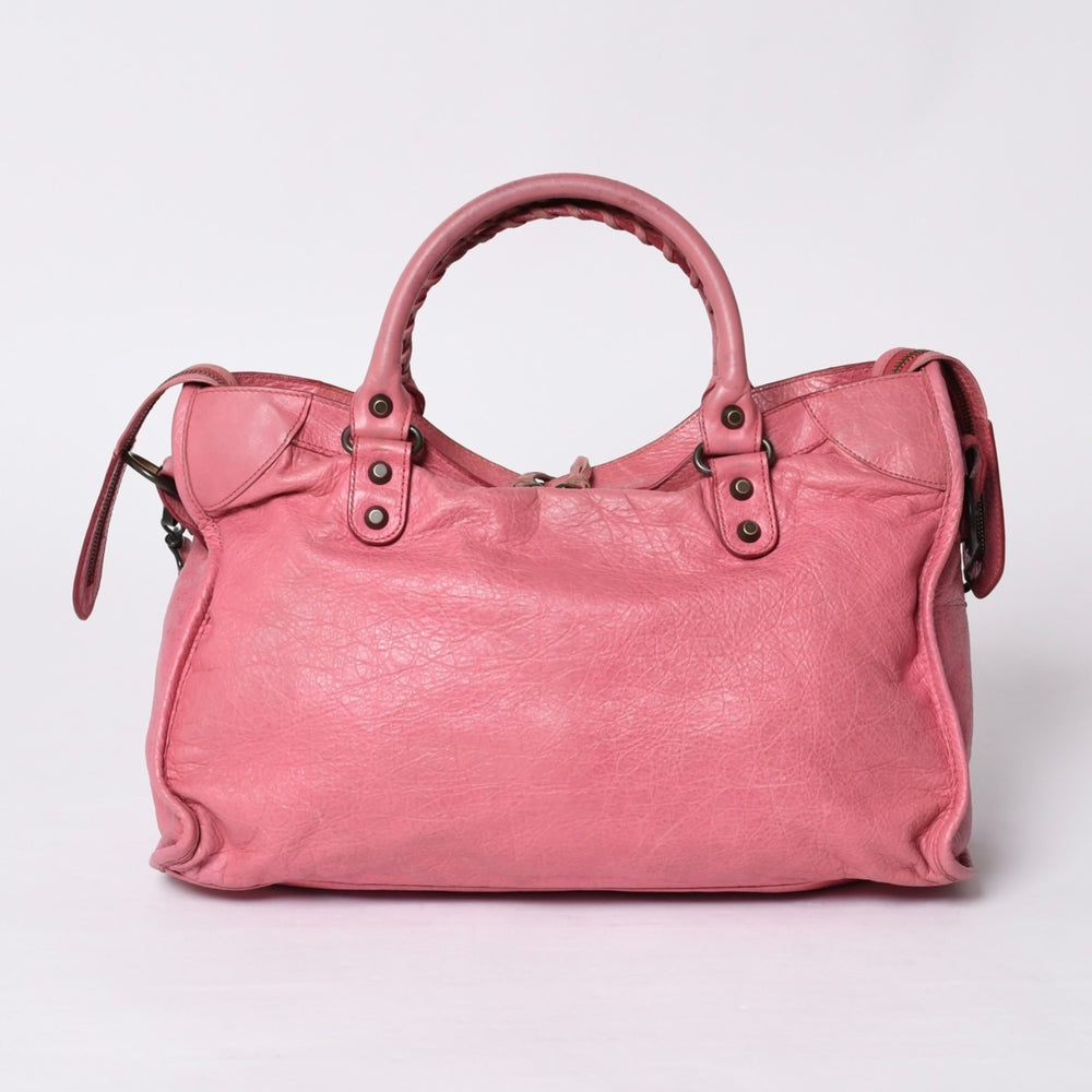 BALENCIAGA バレンシアガ The City ザ シティ 2WAY ハンドバッグ ショルダーバッグ ピンク 115748 美品 中古 4a000369