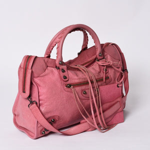 BALENCIAGA The City 2WAY Handbag Shoulder Bag Pink 115748 Good Condition Used 4a000369