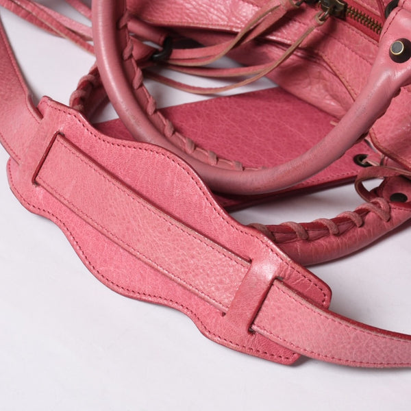BALENCIAGA The City 2WAY Handbag Shoulder Bag Pink 115748 Good Condition Used 4a000369