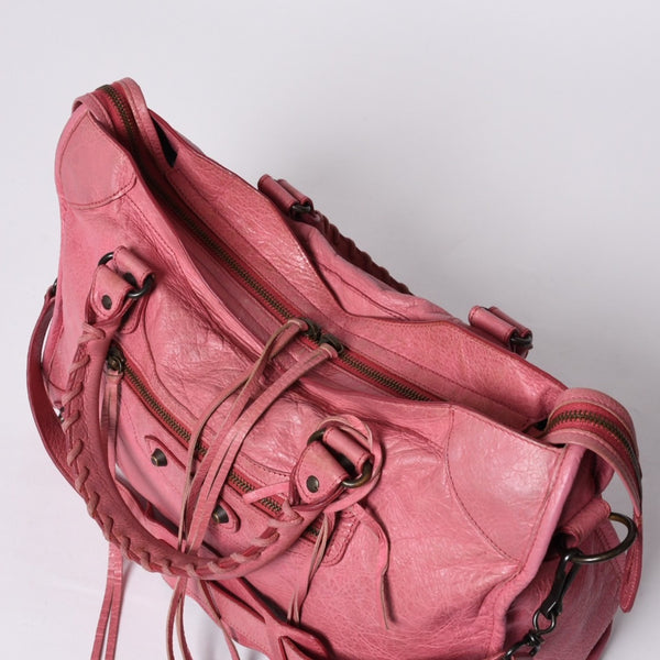 BALENCIAGA The City 2WAY Handbag Shoulder Bag Pink 115748 Good Condition Used 4a000369