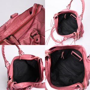 BALENCIAGA The City 2WAY Handbag Shoulder Bag Pink 115748 Good Condition Used 4a000369