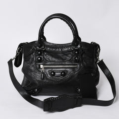 BALENCIAGA バレンシアガ ハンドバッグ バレンシアガ シティ 2WAY ショルダーバッグ ブラック レザー 235223 美品 中古 4a000409