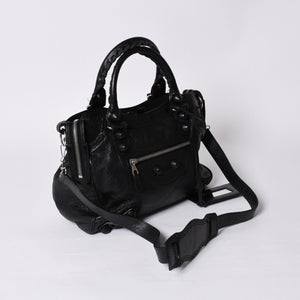 BALENCIAGA バレンシアガ ハンドバッグ バレンシアガ シティ 2WAY ショルダーバッグ ブラック レザー 235223 美品 中古 4a000409