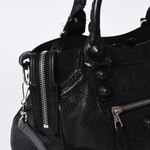 BALENCIAGA バレンシアガ ハンドバッグ バレンシアガ シティ 2WAY ショルダーバッグ ブラック レザー 235223 美品 中古 4a000409