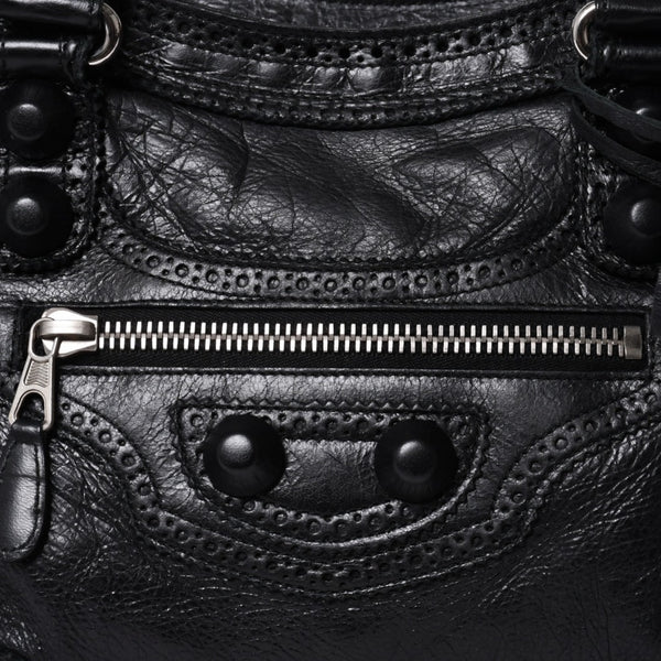 BALENCIAGA バレンシアガ ハンドバッグ バレンシアガ シティ 2WAY ショルダーバッグ ブラック レザー 235223 美品 中古 4a000409