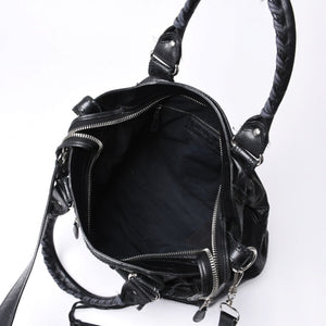 BALENCIAGA バレンシアガ ハンドバッグ バレンシアガ シティ 2WAY ショルダーバッグ ブラック レザー 235223 美品 中古 4a000409