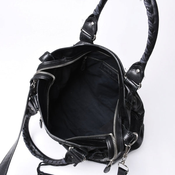 BALENCIAGA バレンシアガ ハンドバッグ バレンシアガ シティ 2WAY ショルダーバッグ ブラック レザー 235223 美品 中古 4a000409