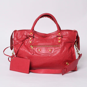 BALENCIAGA Giant City Balenciaga Giant City 2WAY bag 281770 Leather Pink Gold hardware Good condition Used 4a000137