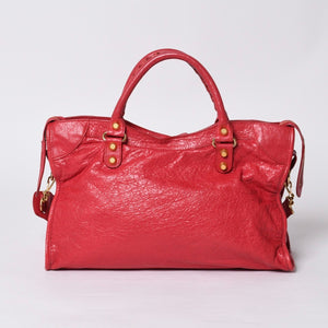 BALENCIAGA Giant City Balenciaga Giant City 2WAY bag 281770 Leather Pink Gold hardware Good condition Used 4a000137