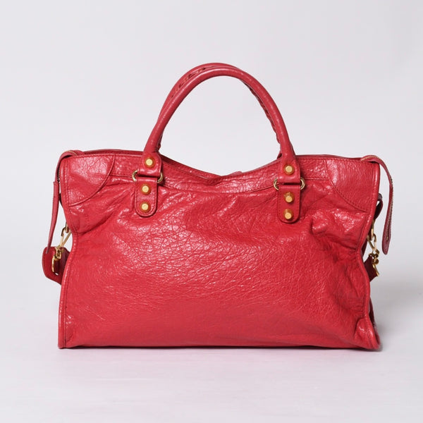 BALENCIAGA Giant City Balenciaga Giant City 2WAY bag 281770 Leather Pink Gold hardware Good condition Used 4a000137