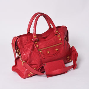 BALENCIAGA Giant City Balenciaga Giant City 2WAY bag 281770 Leather Pink Gold hardware Good condition Used 4a000137