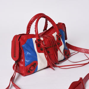 BALENCIAGA Classic City 2WAY Hand Shoulder Bag 431621 Multicolor Red Gold Hardware Good Condition Used 4a000139