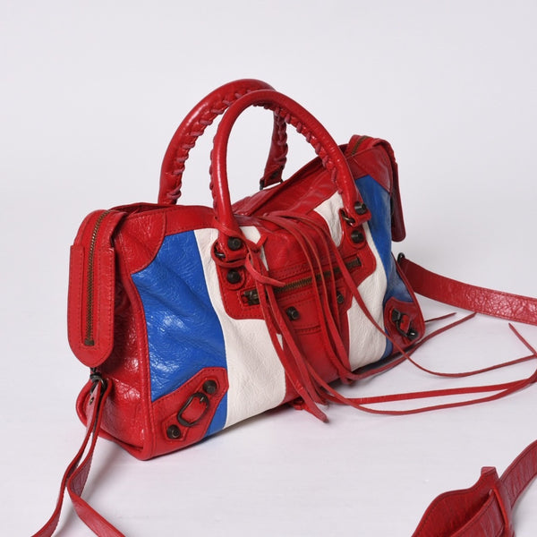 BALENCIAGA Classic City 2WAY Hand Shoulder Bag 431621 Multicolor Red Gold Hardware Good Condition Used 4a000139