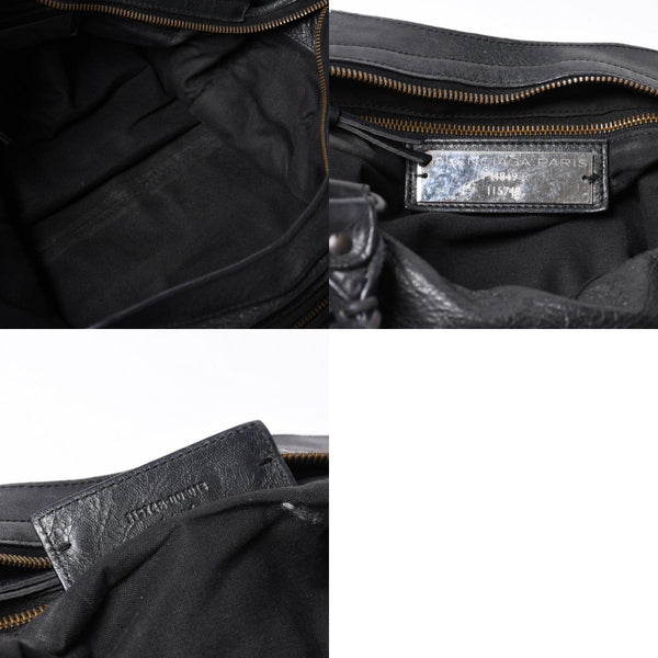 BALENCIAGA The City 2WAY Bag Handbag Shoulder Bag 115748 Leather Black Gold Hardware Good Condition Used 4a000364