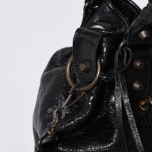 画像をギャラリービューアに読み込む, BALENCIAGA バレンシアガ ジャイアント ミニポンポン 2WAYハンドバッグ ブラック 246438 レザー シルバー金具 美品 中古 4a000165