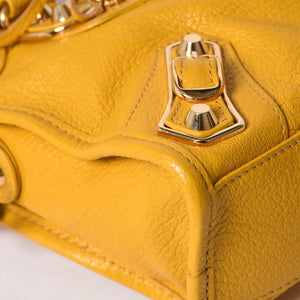 極美品 BALENCIAGA バレンシアガ ミニ シティ ハンドバッグ ショルダーバッグ 2WAY 390160 レザー イエロー 中古 4a000375