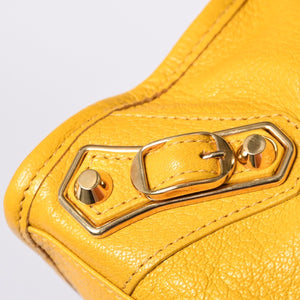 極美品 BALENCIAGA バレンシアガ ミニ シティ ハンドバッグ ショルダーバッグ 2WAY 390160 レザー イエロー 中古 4a000375