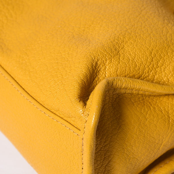 極美品 BALENCIAGA バレンシアガ ミニ シティ ハンドバッグ ショルダーバッグ 2WAY 390160 レザー イエロー 中古 4a000375