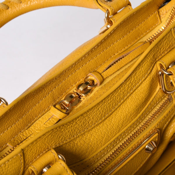 極美品 BALENCIAGA バレンシアガ ミニ シティ ハンドバッグ ショルダーバッグ 2WAY 390160 レザー イエロー 中古 4a000375
