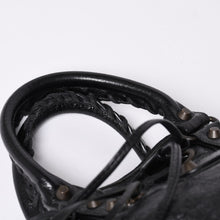 画像をギャラリービューアに読み込む, BALENCIAGA バレンシアガ ジャイアント ミニポンポン 2WAYハンドバッグ ブラック 246438 レザー シルバー金具 美品 中古 4a000165