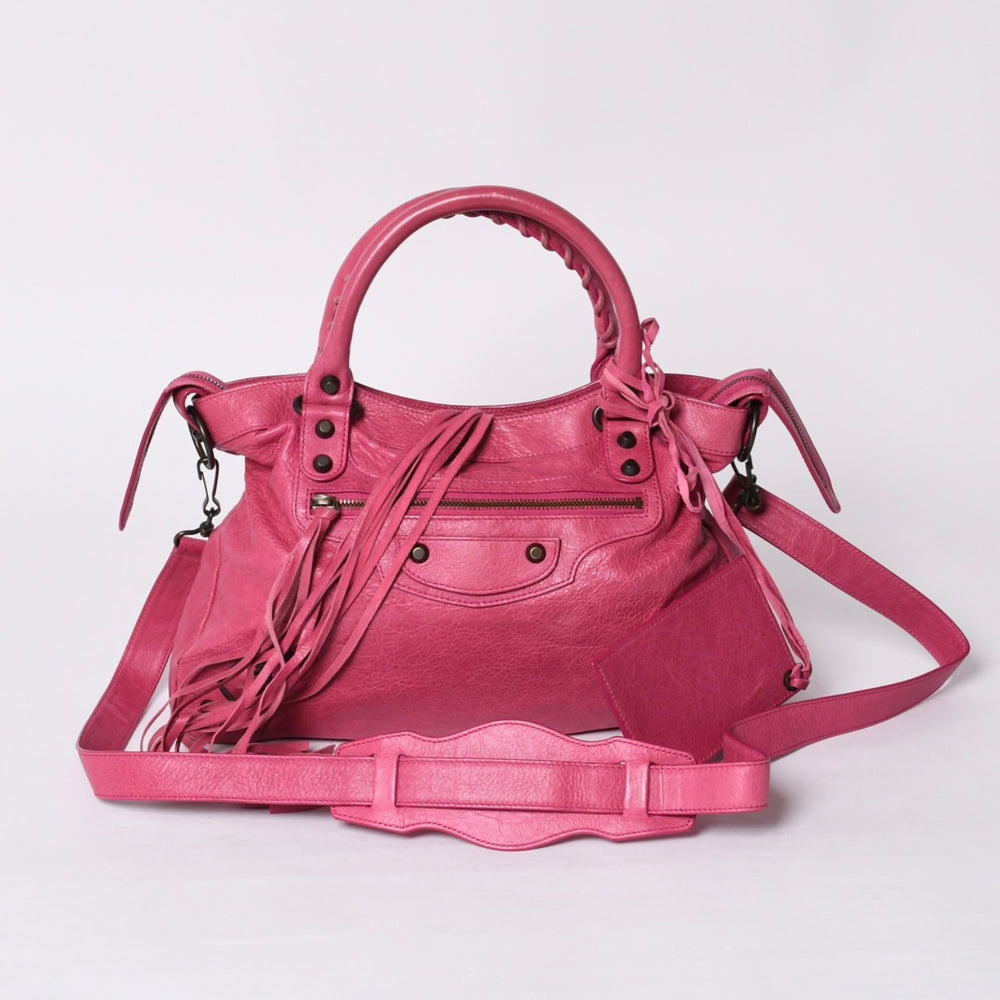 BALENCIAGA バレンシアガ ハンドバッグ バレンシアガ ザ・タウン 2WAY ショルダーバッグ ピンク レザー 240579 美品 中古 4a000419