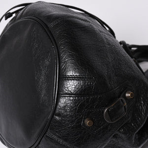 BALENCIAGA バレンシアガ ジャイアント ミニポンポン 2WAYハンドバッグ ブラック 246438 レザー シルバー金具 美品 中古 4a000165