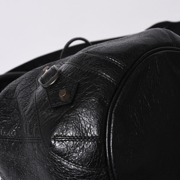 BALENCIAGA バレンシアガ ジャイアント ミニポンポン 2WAYハンドバッグ ブラック 246438 レザー シルバー金具 美品 中古 4a000165