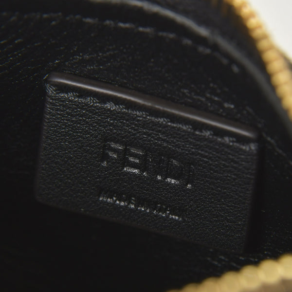 新品同様 FENDI フェンディ フェンディグラフィー ミニ レオパード ミニハンドバッグ ハラコ カーフレザー ホワイト ブラウン 中古 4a000170