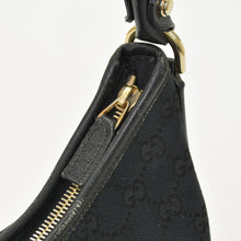 画像をギャラリービューアに読み込む, GUCCI グッチ ワンショルダー ハンドバッグ 130738 213043 GGキャンバス レザー ブラック ゴールド金具 美品 中古 4a000176
