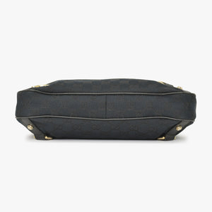 GUCCI グッチ ワンショルダー ハンドバッグ 130738 213043 GGキャンバス レザー ブラック ゴールド金具 美品 中古 4a000176