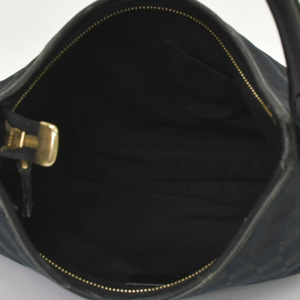 GUCCI グッチ ワンショルダー ハンドバッグ 130738 213043 GGキャンバス レザー ブラック ゴールド金具 美品 中古 4a000176