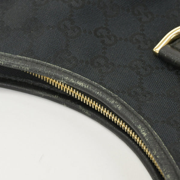 GUCCI グッチ ワンショルダー ハンドバッグ 130738 213043 GGキャンバス レザー ブラック ゴールド金具 美品 中古 4a000176