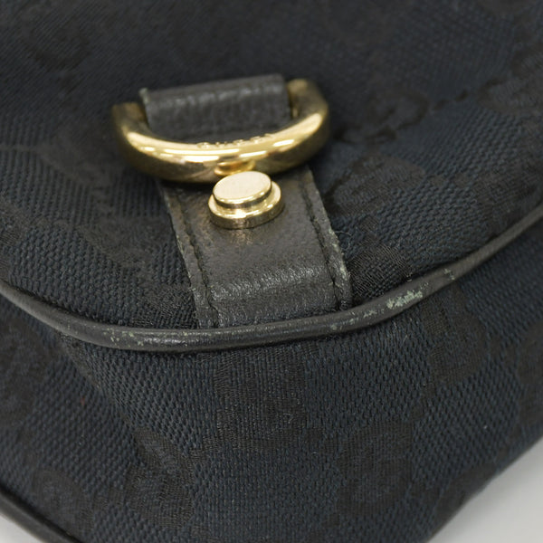 GUCCI グッチ ワンショルダー ハンドバッグ 130738 213043 GGキャンバス レザー ブラック ゴールド金具 美品 中古 4a000176