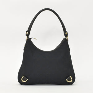 GUCCI グッチ ワンショルダー ハンドバッグ 130738 213043 GGキャンバス レザー ブラック ゴールド金具 美品 中古 4a000176