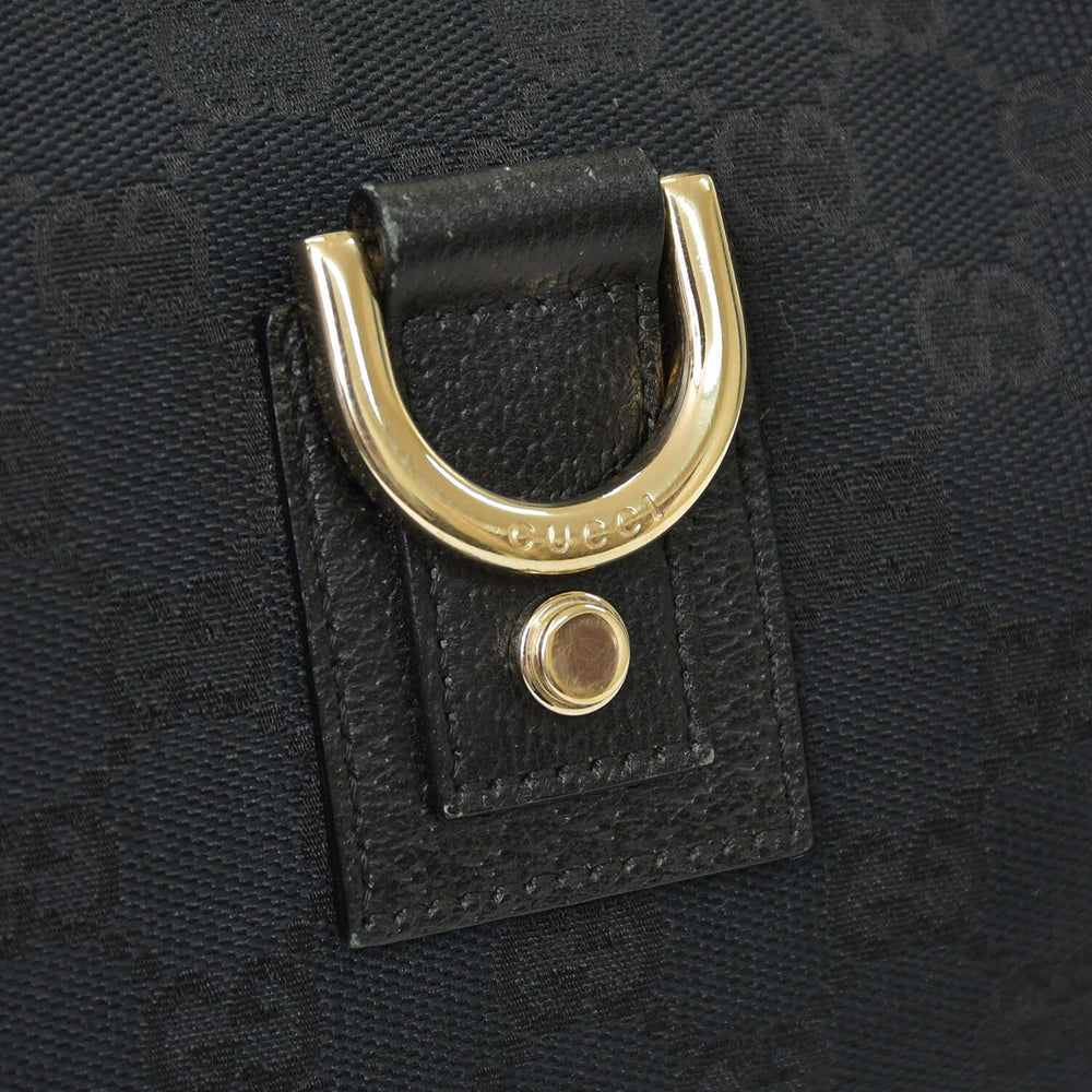 GUCCI グッチ ワンショルダー ハンドバッグ 130738 213043 GGキャンバス レザー ブラック ゴールド金具 美品 中古 4a000176
