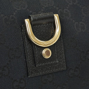 GUCCI グッチ ワンショルダー ハンドバッグ 130738 213043 GGキャンバス レザー ブラック ゴールド金具 美品 中古 4a000176