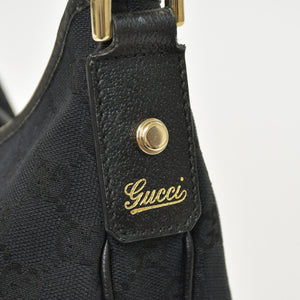 GUCCI グッチ ワンショルダー ハンドバッグ 130738 213043 GGキャンバス レザー ブラック ゴールド金具 美品 中古 4a000176