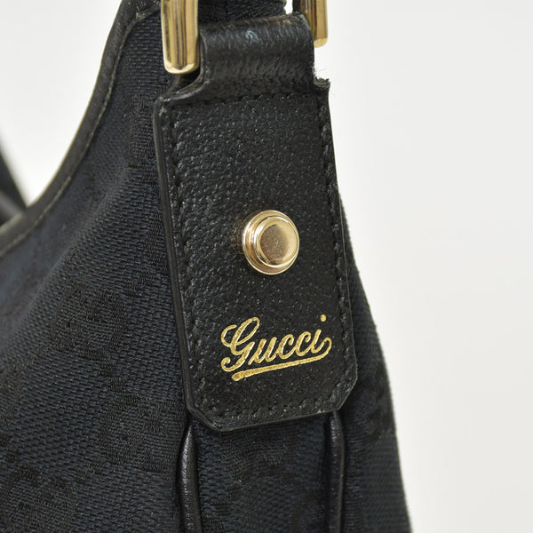 GUCCI グッチ ワンショルダー ハンドバッグ 130738 213043 GGキャンバス レザー ブラック ゴールド金具 美品 中古 4a000176