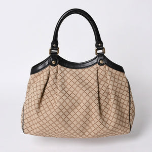 GUCCI Gucci Diamante Tote Bag Canvas Beige Black 211944 Good Condition Used 4a000184