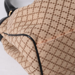 GUCCI Gucci Diamante Tote Bag Canvas Beige Black 211944 Good Condition Used 4a000184