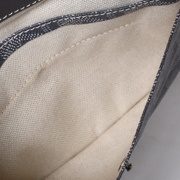 GOYARD Saint-Louis PM Goyardin Canvas Calf Gray Silver Hardware Made in France Good Condition Used 4a000981