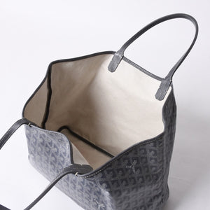 GOYARD Saint-Louis PM Goyardin Canvas Calf Gray Silver Hardware Made in France Good Condition Used 4a000981