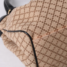 画像をギャラリービューアに読み込む, GUCCI グッチ ディアマンテ トートバッグ Tote Bag キャンバス ベージュ ブラック 211944 美品 中古 4a000184