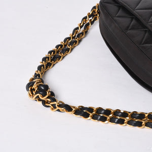 極美品 CHANEL シャネル チェーンワンショルダーバッグ 3番台 ココマーク ラムスキン キルティング ブラック 中古 4a000930