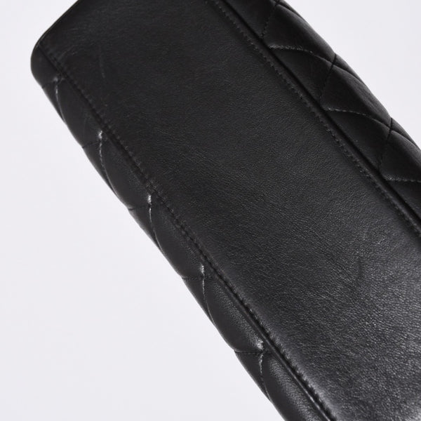極美品 CHANEL シャネル チェーンワンショルダーバッグ 3番台 ココマーク ラムスキン キルティング ブラック 中古 4a000930